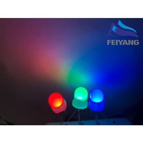 500pcs/lot 8MM/F8 4Pin Red Green Blue RGB LED Diffused Common Anode/Cathode Rgbled Multicolor Tricolor Round Emitting Diode