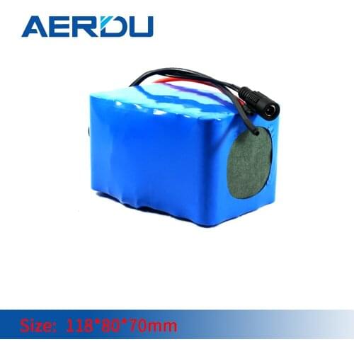 AERDU 3S8P 18650 Lithium-ion Battery Pack 12.6V 25.6Ah 11.1V DC5521 14AWG Cable Plug for Childrens Electric Cart Wheelbarrow