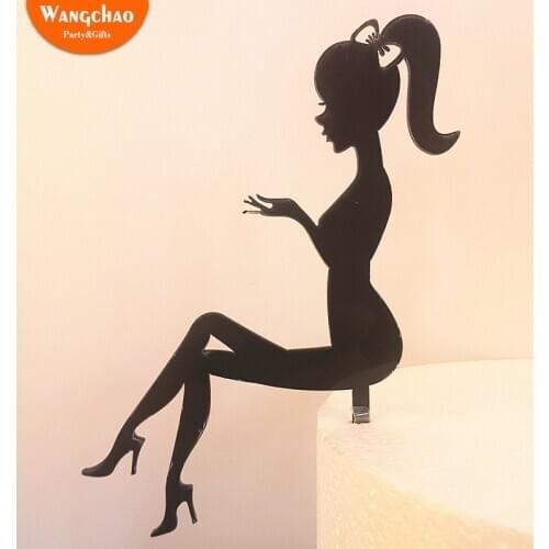 High Heels Lady Girl Acrylic Cake Topper Wedding Decorations Happy Birthday Dessert Cupcake Topper Party Supplies