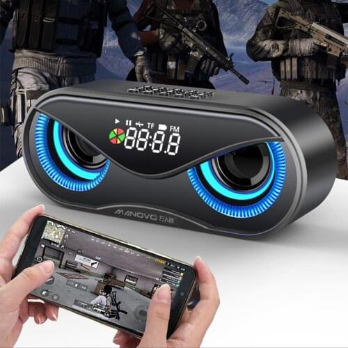 Wireless Bluetooth Speaker FM Radio 3D Surround Subwoofer Stereo Sound Alarm Clock Support TF Card LED Loudspeaker