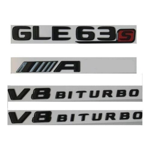 Gloss Black Letters GLE63s FOR AMG V8 BITURBO Emblems Badges for Mercedes W166