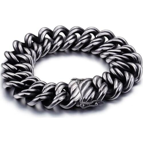 New Fashion Titanium Steel Chain Bracelet Hot Sale Simple Men Stainless Steel Jewelry