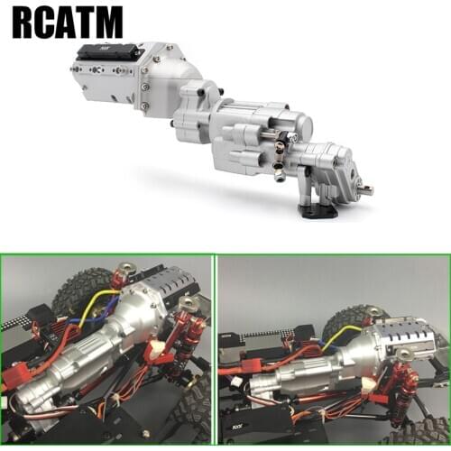 Full Metal CNC V8 Engine Two-speed Gearbox for 1/10 RC Crawler Car AXIAL SCX10 II 90046 DIY Part