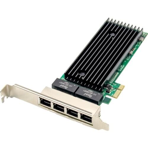 PCI-E 4 port RJ45 server 1X PCIe x1 Intel 82576 chip 10/100/1000Mbps lan Quad port Server Gigabit network card 1000M Ethernet