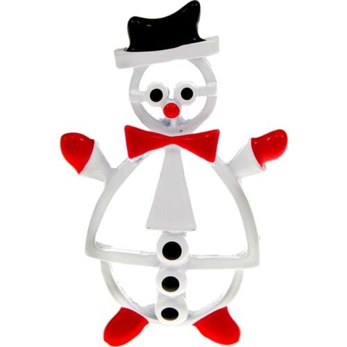 CINDY XIANG New Lovely Enamel Snowman Brooches For Women And Men Cute Hollow Cartoon Figure Christmas New Year Brooch Pins Gifts