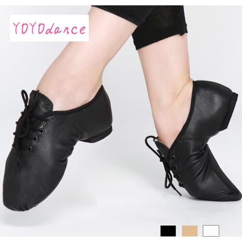 Children Lace Up Geniune Pig Leather Jazz Shoes for Kids Quality Oxford Dance Shoes Child Lace-up Jazz Dancing Shoes