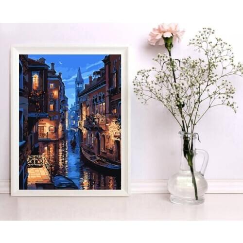 DIY Oil Painting Paint By Numbers"Venice" Acrylic Paint Drawing on Canvas Wall Art Hand Painted Home Decor