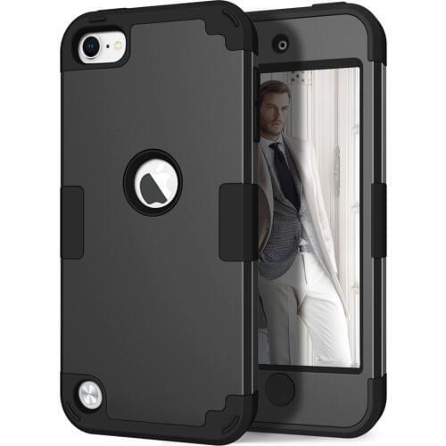 For iPod Touch 7/Touch 6th/5th Generation Case, Heavy Duty Shockproof Silicone Rubber Bumper+Hard Shell Hybrid Protective Case