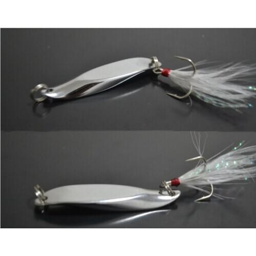 Jigbait Bend Angle Polish Shiny Fishing Lure Metal Spoon Lures 28g Hard Baits Feather Jig
