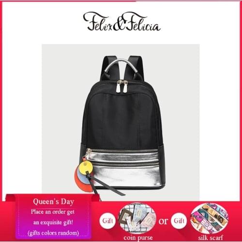 FELIX & FELICIA Casual Woman Shoulder Backpack Fashion Ladies Anti-Theft Backpacks Teenage College Waterproof Oxford School Bag