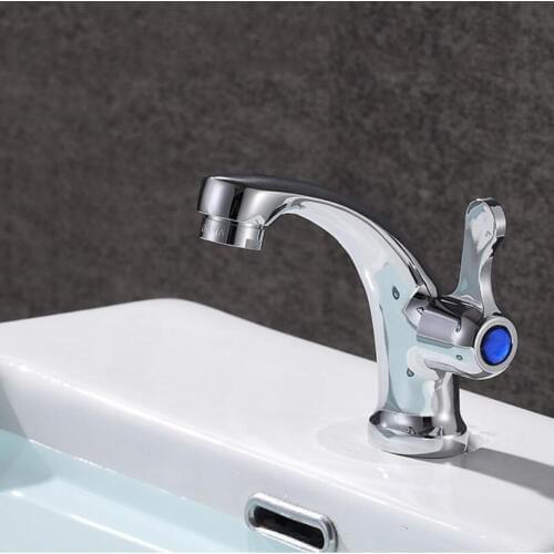 G1 / 2 Brass Single Cold Quick Open Basin Sink Faucet Family Hotel Bathroom Balcony Art Tap