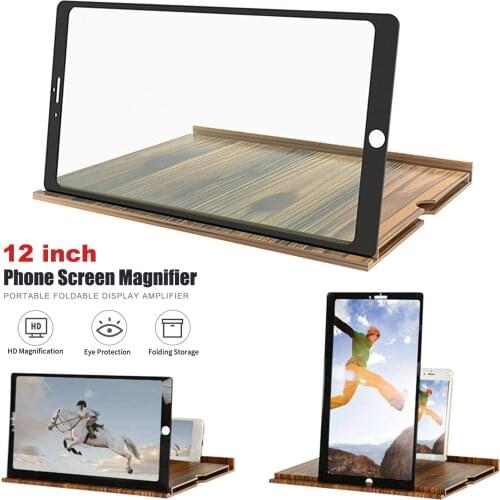 HD 9D Cell Phone Screen Magnifier Portable Foldable Display Stand Bracket With Movie Game Magnifying Folding Phone Desk Holder