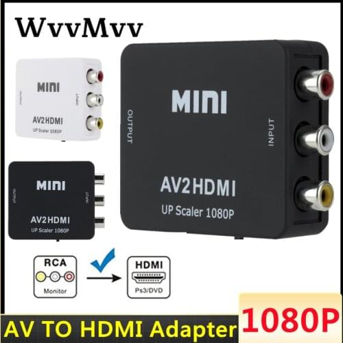 HD RCA/AV to HDMI-compatible Adapter Scaler 1080P Video Converter MINI AV2HD Box For NTSC PAL HDTV Projector Set top box DVD