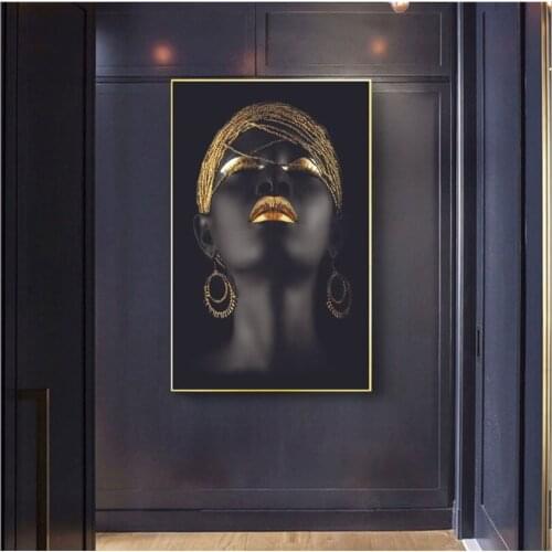 African Woman Print Canvas Painting Wall Art Picture for Living Room Home Decor