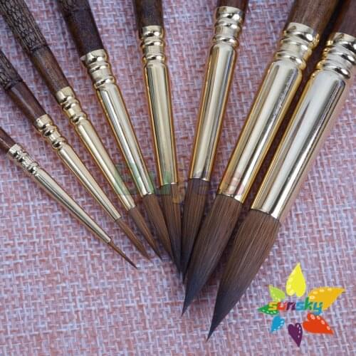 Original Spain ESCODA 1230 Kolinsky mink hair Round head Hand carved long handle Watercolor brush Line drawing pen Art supplies