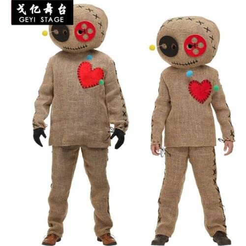 Deluxe Uniform Costume Burlap Voodoo Doll Halloween Party Cosplay Adult Kids Children Dressing Up Fancy Performance Harmless hot