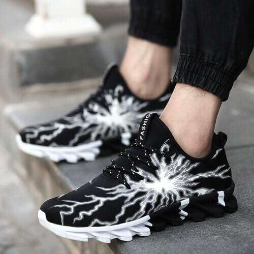 Unisex Sneakers Women Men Mesh Lightning Print Running Shoes Breathable Anti-skid Sport Trainers Run Walking Shoes Mujer Casual