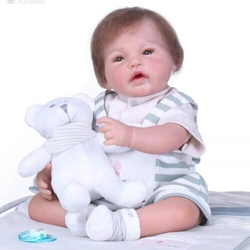 Icradle Boutique reborn baby doll 52cm newborn babies boy silicone doll bebe rebor toys for children gift