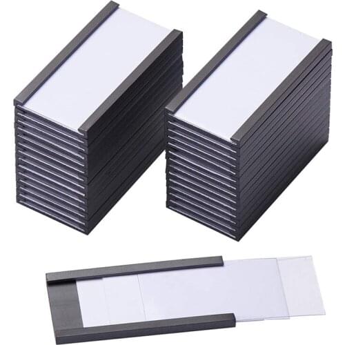 NEW-50Pcs Magnetic Label Holders with Magnetic Data Card Holders with Clear Plastic Protectors for Metal Shelf (1 x 2 Inch)