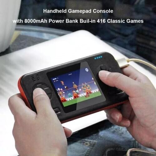 Mini Handheld 2 in 1 Video Game Console With 8000mAh Powerbank 416 Games Multifunction Retro Classic Consolas