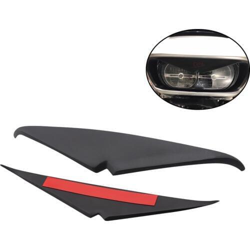 Motorcycle Headlamp Eyebrows Eyelids Sticker Decoration Headlight Upper Tip Trim Cover Visor Accent For Harley Road Glides 15-20