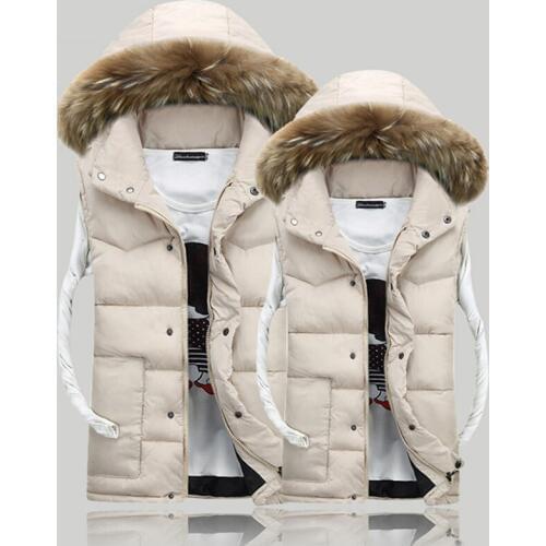 UNIVOS KUNI 2019 Men Warm Vest chalecos para hombre Winter Coat Jacket Couple Unisex Woman Fur collar Big Size 4XL Q6017