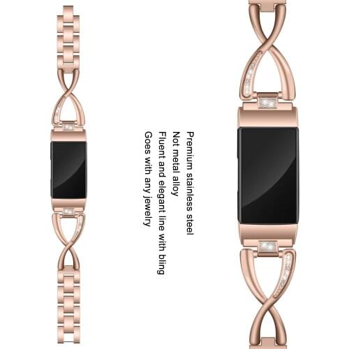 New Fashion Luxury Watch Band For Charge 3 tracker. Charge3 X-Link Metal Bracelets Adjustable Straps Crystal strap