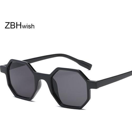New Fashion Octagon Shaped Square Sunglasses Women Men Brand Designer Eyewear Sun Glasses Mirror Black Sunglass Female