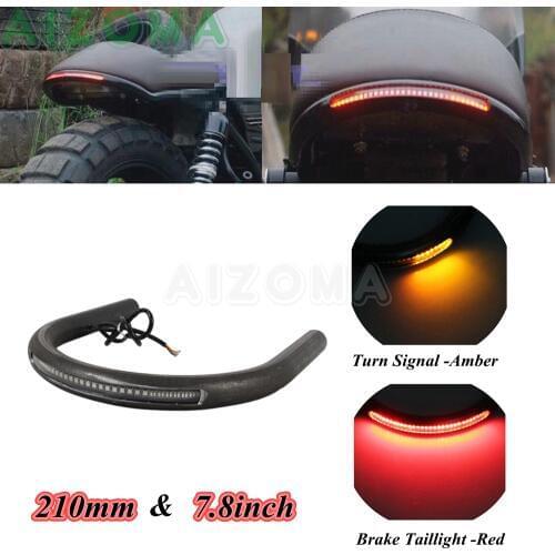 210MM Cafe Racer Rear Seat Frame Hoop Flat Loop w/ LED Brake Turn Signal Taillight For BMW Suzuki GT Honda CB CM CL GL VLX CBX