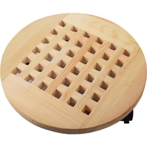 Flower Tray Pot Receptacle Plant Stand Gardening Mobile With Wheels Garden Tool Rolling Wooden Planter