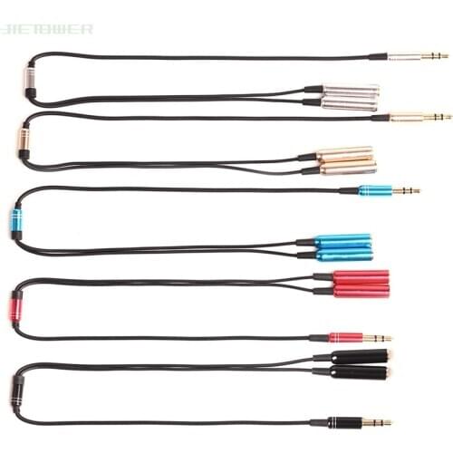 3.5 mm Stereo Mini Jack 1 Female to 2 Male Y Splitter Earphone to PC Computer Audio Cable for Earphone to Computer 300pcs/lot