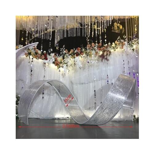 Wedding props spiral shaped ceiling free curve S-type PVC pipe wedding scene layout modeling sun board