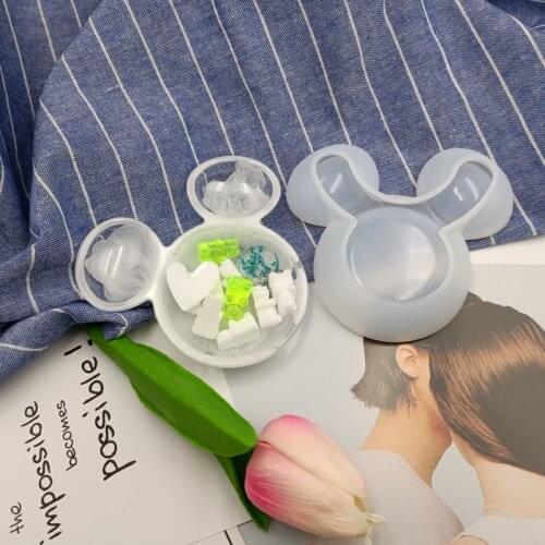 DIY lovely Crystal Epoxy Mold Mickey Head Dish Mirror Silicone Mold Storage Pendulum Decoration Dish Home ornaments