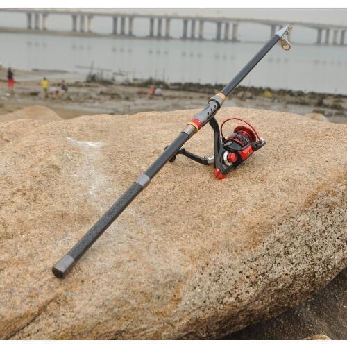 Carbon Fiber Telescopic Fishing Rod Portable Spinning Fishing Rod Pole Travel Sea Boat Rock Fishing Rod Feeder Cañas De Pescar