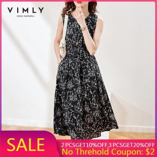 Летние платья без рукавов Vimly China At AliExpress