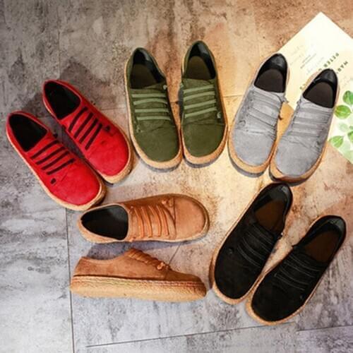 Vintage Flats Shoes Woman Loafers Round Toe Wide Shallow Slip-on Casual Lady Flats Shoes Oxford Shoes Zapatillas Mujer