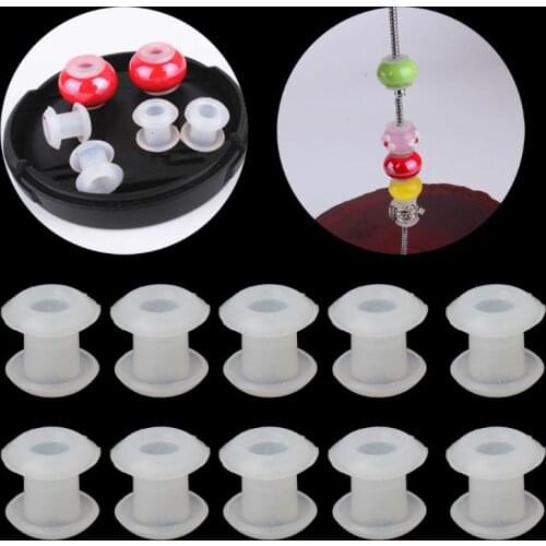 10-piece set of portable silicone rubber stopper ring bead spacer charm bracelet jewelry making accessories easy to make
