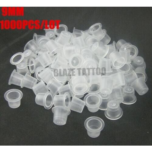 1000PCS Disposable tattoo pigments cups Permanent Makeup Ink Cups Small Size 9MM Tattoo Equipment Accessory Free Shipping IC9