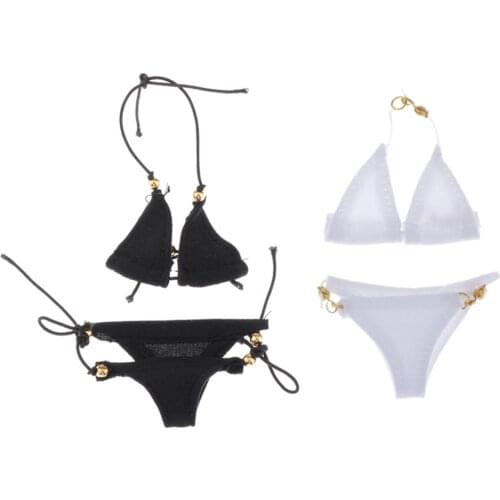 2PCS 1/6 Scale Female Figure Doll Clothing Kit, Bikini Swimwear for 12