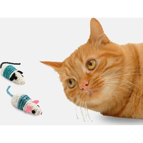 3PCS Mice Cat Toys Interactive Cat Squeaky Toys Kitten Simulation Mouse Toys Cats Training Toys Cat Bite Toy Random Color