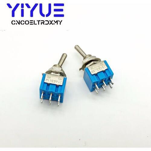 5pcs MTS-202 DPDT Switch 6A 125V AC 6-Pin ON-ON Mini Toggle Switches For Switching Lights Motors