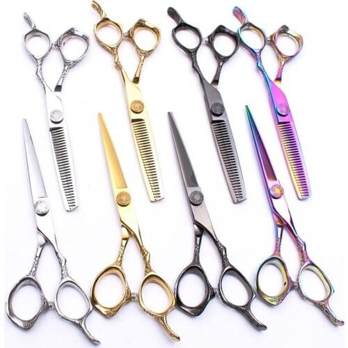 9001# 5.5" 16cm JP 440C Customized Logo Professional Hairdressing Scissors Cutting Shears Thinning Scissors Salon Hair Scissors