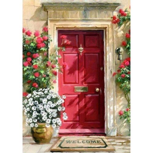 New 5D DIY Full Square/Round Drill Diamond Painting"Flower door"Mosaic Diamond Embroidery Home Stitch decor Gift ll393