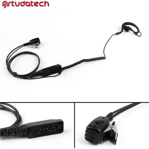 Artudatech G-Shape Hanging EarHook Earpiece Headset PTT Mic For Sepura STP8000 Walkie Talkie Sepura-STP8000