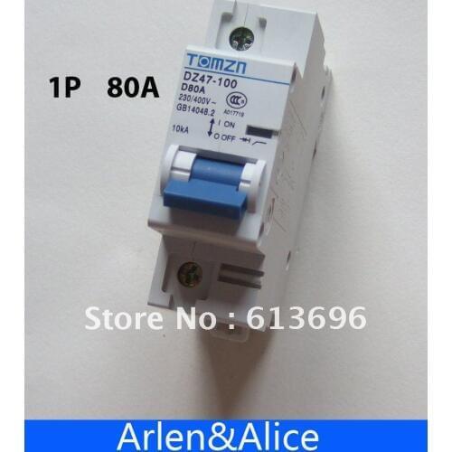 1P 80A 240V/415V 50HZ/60HZ Circuit breaker MCB sp