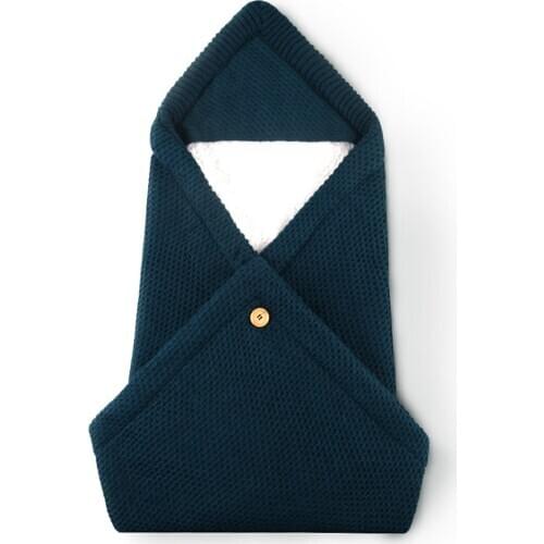 Baby Sleeping Bag Envelope Winter Kids Sleepsack Footmuff For Stroller Knitted Sleep Sack Newborn Swaddle Knit Wool Slaapzak