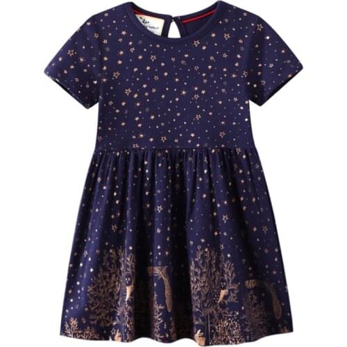 Jumping Meters Summer New 2021 Cartoon Princess Girls Dresses Hot Selling Birthday Baby Cotton Dress Fashion Costume Tutu Frock