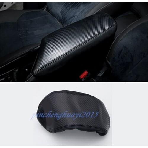 For Toyota C-HR CHR 2016 2017 2018 Carbon Fiber Inner Armrest Box Decor Cover Trim 1pcs