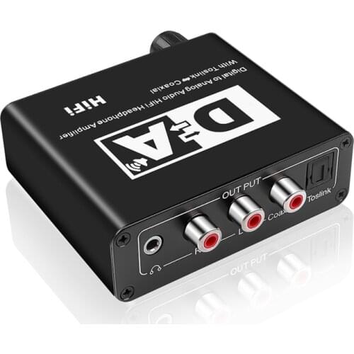HIFI DAC Amp Digital To Analog Audio Converter Decoder 3.5mm AUX RCA Amplifier Adapter Toslink Optical Coaxial Output DAC 24bit