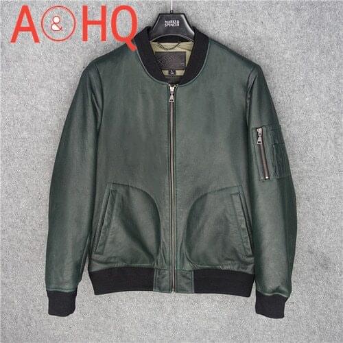 Real Sheepskin Leather Jacket Men Clothing 5XL Ultra Coat Autumn Mens Clothes Baseball Jackets Ropa De Hombre LXR510